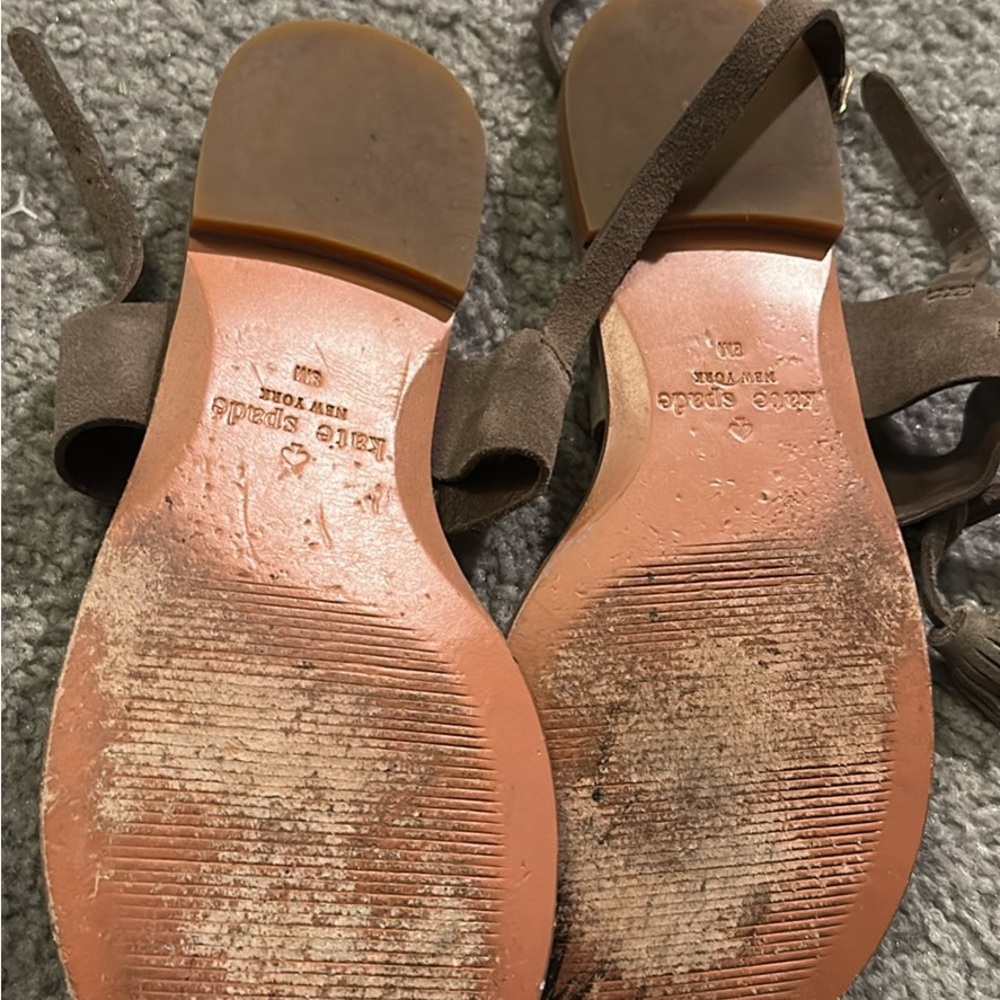 Kate Spade Dark Brown Suede Sandals. - Picture 5 of 5